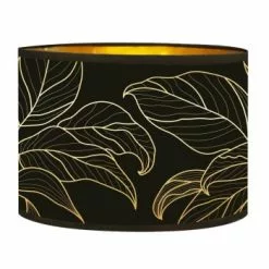 Abat-jours Lampadaires Abat-jour Lampadaire Doré Imprimé Noir Et Or Feuille T 40 X H 25 9 Abat-jours Lampadaires Abat-jour Lampadaire Doré Imprimé Noir Et Or Feuille T 40 X H 25 -Luminaires Soldes abat jour chevet dore imprime noir et or feuille t 25 x h 18