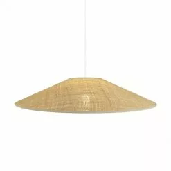 LUMISKY Suspensions Abat-jour Intérieur Fibre Naturelle Beige D60CM