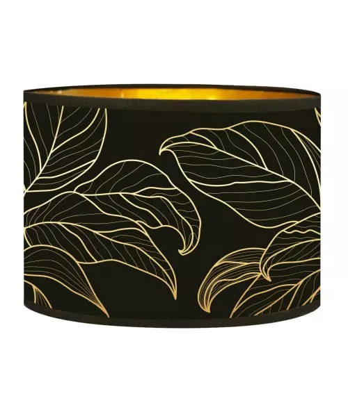 Abat-jours Lampadaires Abat-jour Lampadaire Doré Imprimé Noir Et Or Feuille T 40 X H 25 1 Abat-jours Lampadaires Abat-jour Lampadaire Doré Imprimé Noir Et Or Feuille T 40 X H 25