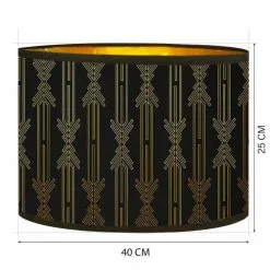 Abat-jours Lampadaires Abat-jour Lampadaire Doré Imprimé Noir Et Or Lazarre T 40 X H 25 -Luminaires Soldes abat jour lampadaire dore imprime noir et or lazarre t 40 x h 25 2