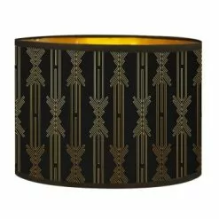Abat-jours Lampadaires Abat-jour Lampadaire Doré Imprimé Noir Et Or Lazarre T 40 X H 25 -Luminaires Soldes abat jour lampadaire dore imprime noir et or lazarre t 40 x h 25 3
