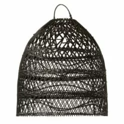 Meubles & Design Suspensions Abat-jour Lanterne En Rotin Naturel Naturel -Luminaires Soldes abat jour lanterne en rotin naturel noir