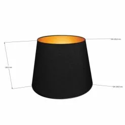 Abat-jours Lampadaires Abat-jour Pour Lampadaire Conique Noir Et Or T 35 X H 25 -Luminaires Soldes abat jour pour lampadaire conique noir et or t 35 x h 25 2