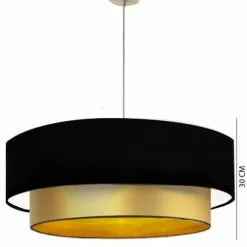 Abat-jours Suspensions Abat-jour Suspension Double Laqué Or Et Noir T 60 X H 30 -Luminaires Soldes abat jour suspension double laque or et noir t 60 x h 30 2
