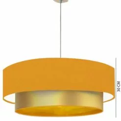 Abat-jours Suspensions Abat-jour Suspension Double Laqué Or Et Orange T 60 X H 30 -Luminaires Soldes abat jour suspension double laque or et orange t 60 x h 30 2