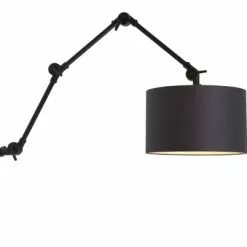 It's About Romi Appliques Murales Et Spots Applique 3 Bras Et Abat-jour Noir L100cm