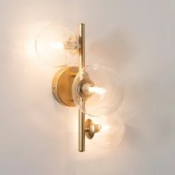 Luminaires Soldes 2022 -Luminaires Soldes applique 3 globes en verre et metal dore 1000 4 1 211110 1