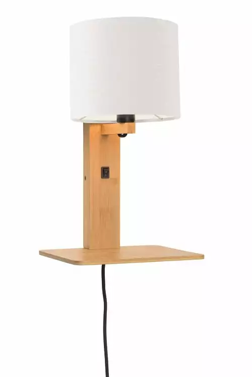 Good & Mojo Appliques Murales Et Spots Applique Bambou/lin Avec Tablette H36cm 4 Good & Mojo Appliques Murales Et Spots Applique Bambou/lin Avec Tablette H36cm – Image 4