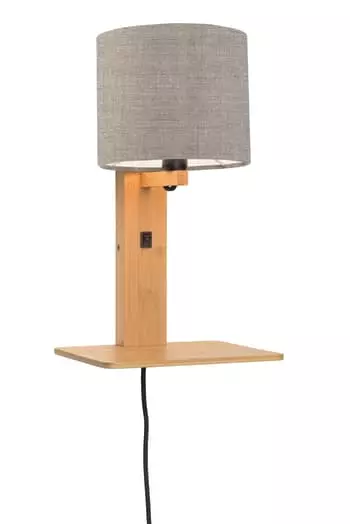 Good & Mojo Appliques Murales Et Spots Applique Bambou/lin Avec Tablette H36cm 6 Good & Mojo Appliques Murales Et Spots Applique Bambou/lin Avec Tablette H36cm – Image 6