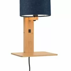 Good & Mojo Appliques Murales Et Spots Applique Bambou/lin Avec Tablette H36cm -Luminaires Soldes applique bambou lin avec tablette h36cm 29