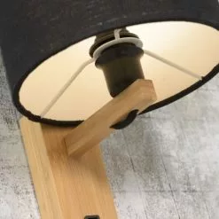 Good & Mojo Appliques Murales Et Spots Applique Bambou/lin Avec Tablette H36cm -Luminaires Soldes applique bambou lin avec tablette h36cm 34