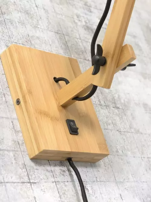 Good & Mojo Appliques Murales Et Spots Applique Bambou/lin Noir L50cm 2 Good & Mojo Appliques Murales Et Spots Applique Bambou/lin Noir L50cm – Image 2