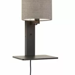 Good & Mojo Appliques Murales Et Spots Applique Bambou Noir/lin Avec Tablette H36cm -Luminaires Soldes applique bambou noir lin avec tablette h36cm 11