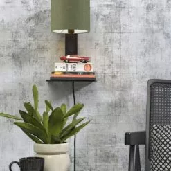 Good & Mojo Appliques Murales Et Spots Applique Bambou Noir/lin Avec Tablette H36cm -Luminaires Soldes applique bambou noir lin avec tablette h36cm 13