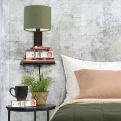 Good & Mojo Appliques Murales Et Spots Applique Bambou Noir/lin Avec Tablette H36cm -Luminaires Soldes applique bambou noir lin avec tablette h36cm 14