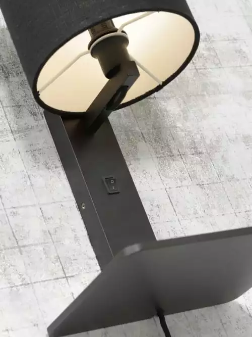 Good & Mojo Appliques Murales Et Spots Applique Bambou Noir/lin Avec Tablette H36cm 4 Good & Mojo Appliques Murales Et Spots Applique Bambou Noir/lin Avec Tablette H36cm – Image 4