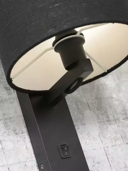 Good & Mojo Appliques Murales Et Spots Applique Bambou Noir/lin Avec Tablette H36cm 5 Good & Mojo Appliques Murales Et Spots Applique Bambou Noir/lin Avec Tablette H36cm – Image 5