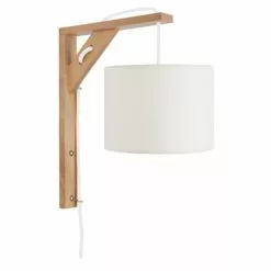 Tosel Appliques Murales Et Spots Applique Bois Naturel Et Blanc -Luminaires Soldes applique bois naturel et blanc 1