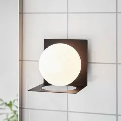 Markslöjd Appliques Murales Et Spots Applique De Salle De Bain Métal Noir/verre Dépoli D12cm -Luminaires Soldes applique de salle de bain metal noir verre depoli d12cm 2