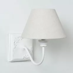 Maisons Du Monde Appliques Murales Et Spots Applique Effet Blanchi Et Abat-jour écru -Luminaires Soldes applique effet blanchi et abat jour ecru 1000 1 12 153885 2