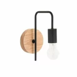 Maisons Du Monde Appliques Murales Et Spots Applique En Métal Noir Et Hévéa -Luminaires Soldes applique en metal noir et hevea kobe 1000 0 1 172652 1