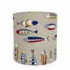 Belamp Appliques Murales Et Spots Applique En Tissu Beige Avec Des Poissons Colorés - 30*30 Cm