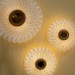 Now’s Home Appliques Murales Et Spots Applique En Tissu Blanc Cassé Avec Miroir D40 -Luminaires Soldes applique en tissu blanc casse avec miroir d40 2