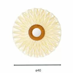 Now’s Home Appliques Murales Et Spots Applique En Tissu Blanc Cassé Avec Miroir D40 -Luminaires Soldes applique en tissu blanc casse avec miroir d40 4