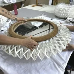 Now’s Home Appliques Murales Et Spots Applique En Tissu Blanc Cassé Avec Miroir D40 -Luminaires Soldes applique en tissu blanc casse avec miroir d40 5