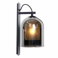 Keria Appliques Murales Et Spots Applique En Verre Et Métal Noir