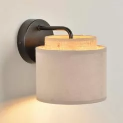 Corep Appliques Murales Et Spots Applique Métal Velours Et Raphia D15cm -Luminaires Soldes applique metal velours et raphia d15cm 2