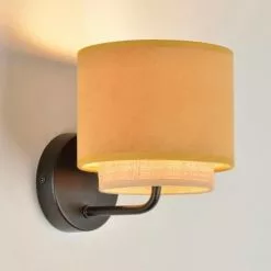 Corep Appliques Murales Et Spots Applique Métal Velours Et Raphia D15cm -Luminaires Soldes applique metal velours et raphia d15cm 7