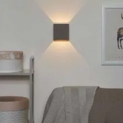 Lucide Appliques Murales Et Spots Applique Murale Cubique Plâtre Gris H11.5cm -Luminaires Soldes applique murale cubique platre gris h11 5cm 1