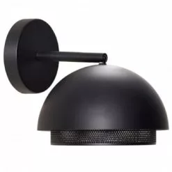 Hubsch Appliques Murales Et Spots Applique Murale En Métal Noir Ronde -Luminaires Soldes applique murale en metal noir ronde 2