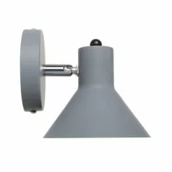 Wadiga Appliques Murales Et Spots Applique Murale Ronde En Métal Gris 13x15,5x14cm