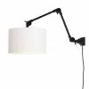 It's About Romi Appliques Murales Et Spots Applique Noire 2 Bras Et Abat-jour Blanc L80cm