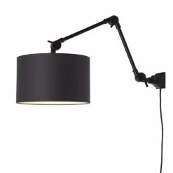 It's About Romi Appliques Murales Et Spots Applique Noire 2 Bras Et Abat-jour Noir L80cm