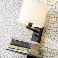 It's About Romi Appliques Murales Et Spots Applique Noire Avec Tablette Et Abat-jour H42cm -Luminaires Soldes applique noire avec tablette et abat jour h42cm 10