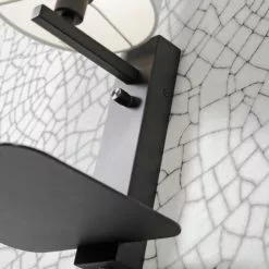 It's About Romi Appliques Murales Et Spots Applique Noire Avec Tablette Et Abat-jour H42cm -Luminaires Soldes applique noire avec tablette et abat jour h42cm 5