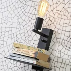 It's About Romi Appliques Murales Et Spots Applique Noire Avec Tablette H25cm -Luminaires Soldes applique noire avec tablette h25cm 2