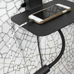 It's About Romi Appliques Murales Et Spots Applique Noire Avec Tablette Liseuse Et Abat-jour H52cm -Luminaires Soldes applique noire avec tablette liseuse et abat jour h52cm 3