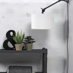 It's About Romi Appliques Murales Et Spots Applique Noire Flexible Et Abat-jour Blanc L65cm -Luminaires Soldes applique noire flexible et abat jour blanc l65cm 2