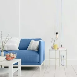 Hoopzi Suspensions Fil électrique En Tissu Luminaire Bleu Ciel 4,5m -Luminaires Soldes fil electrique en tissu luminaire bleu ciel 4 5m 2