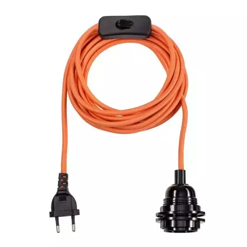 Hoopzi Suspensions Fil électrique En Tissu Luminaire Living Corail 4,5m 1 Hoopzi Suspensions Fil électrique En Tissu Luminaire Living Corail 4,5m
