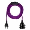 Hoopzi Suspensions Fil électrique En Tissu Luminaire Magenta 4,5m