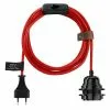Hoopzi Suspensions Fil électrique En Tissu Luminaire Rouge 4,5m