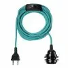 Hoopzi Suspensions Fil électrique En Tissu Luminaire Turquoise 4,5m