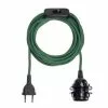 Hoopzi Suspensions Fil électrique En Tissu Luminaire Vert 4,5m
