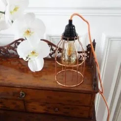 Hoopzi Suspensions Fil électrique Sectionnable En Tissu Luminaire Cuivre 4,5m -Luminaires Soldes fil electrique sectionnable en tissu luminaire cuivre 4 5m 1