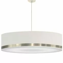 Abat-jours Suspensions Grande Suspension Jonc Blanc Et Aluminium T 80 X H 28